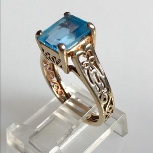 SOLD  14k Blue Topaz Ring